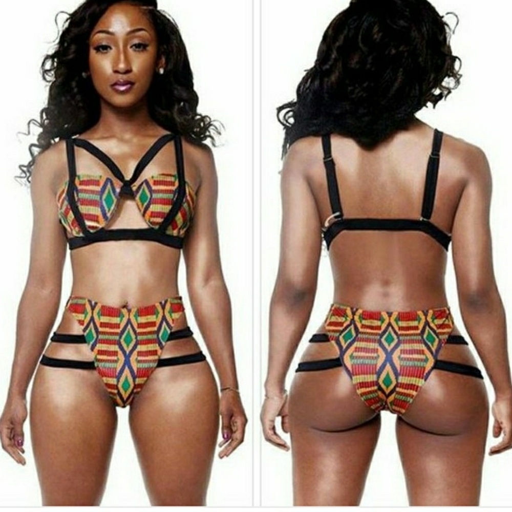 African print two piece swimsuit